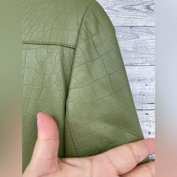 Elements by vakko olive green leather jacket large - Picture 7 of 11